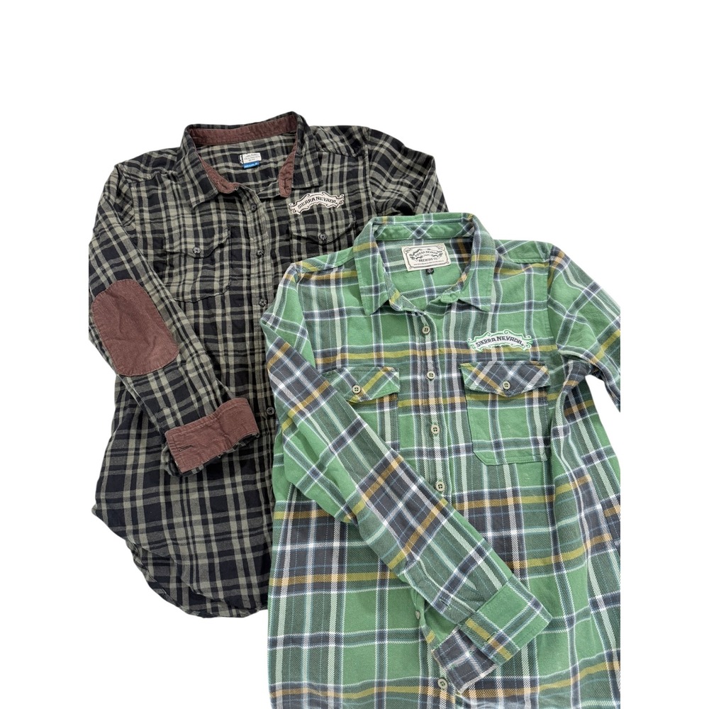 Kavu Flannel Shirt Medium Plaid Button Up Long Sleeve Outdoors Sierra Nevada lot